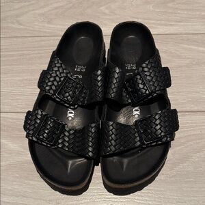 Staud x Birkenstock Woven Slide Sandals